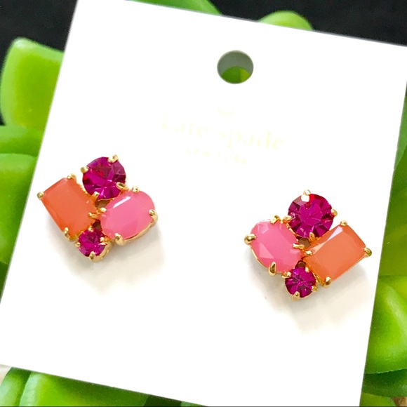 Kate Spade Multicolor/Gold Cluster Stud Earrings - Picture 2 of 8